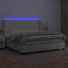 Lova su spyruoklėmis ir čiužiniu/LED, kreminė, 200x200 cm