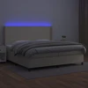 Lova su spyruoklėmis ir čiužiniu/LED, kreminė, 200x200 cm