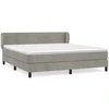 Lova su spyruoklėmis ir čiužiniu, pilka, 180x200 cm, aksomas