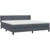 Lova su spyruoklėmis ir čiužiniu, pilka, 180x210 cm, aksomas