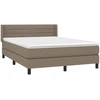 Lova su spyruoklėmis ir čiužiniu, taupe, 140x200 cm, audinys