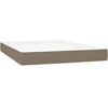Lova su spyruoklėmis ir čiužiniu, taupe, 140x200 cm, audinys