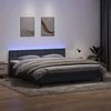 Lova su spyruokliniu/čiužiniu/LED, tamsiai pilka, 180x210 cm, aksomas
