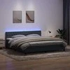 Lova su spyruokliniu/čiužiniu/LED, tamsiai pilka, 180x210 cm, aksomas