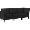 Sofa Svetainės baldų komplektas 3 vnt. Juoda Audinys