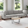 Sofa Svetainės baldų komplektas 4 vnt. Šviesiai pilka Audinys