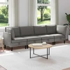 Sofa Svetainės baldų komplektas 4 vnt. Tamsiai pilka Audinys