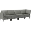 Sofa Svetainės baldų komplektas 4 vnt. Tamsiai pilka Audinys