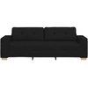 Trivietė sofa, juoda, 220x78x80 cm, audinys