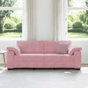 Trivietė sofa, rožinė, 220x77x82 cm, aksomas