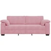 Trivietė sofa, rožinė, 220x77x82 cm, aksomas