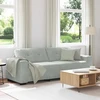 Trivietė sofa, šviesiai pilka, 220x78x80 cm, aksomas