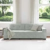 Trivietė sofa, šviesiai pilka, 220x78x80 cm, aksomas
