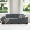 Trivietė sofa, tamsiai pilka, 220x78x80 cm, aksomas