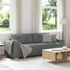 Trivietė sofa, tamsiai pilka, 220x78x80 cm, audinys
