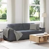 Trivietė sofa, tamsiai pilka, 220x78x80 cm, aksomas