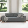 Trivietė sofa, tamsiai pilka, 220x78x80 cm, audinys