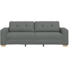Trivietė sofa, tamsiai pilka, 220x78x80 cm, audinys