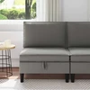 Vidinė Sofa su Saugykla Tamsiai pilka Aksomas