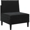 Vidurinė sofa su saugykla Juoda Aksomas