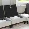 Vidurinė sofa su saugykla Kreminė Aksomas