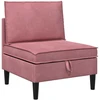 Vidurinė sofa su saugykla Rožinė Aksomas