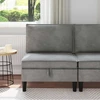 Vidurinė sofa su saugykla Šviesiai pilka Aksomas