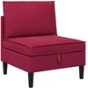 Vidurinė sofa su saugykla Vyno raudona Aksomas