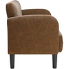 Loveseat sofa, ruda, 110cm, dirbtinė oda