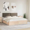 Lovo rėmas su apmuštu galvūgaliu Taupe 180 x 200 cm