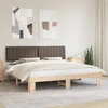 Lovo rėmas su apmuštu galvūgaliu Taupe 200 x 200 cm