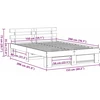 Lovos rėmas Balta 150 x 200 cm Kietos pušies mediena