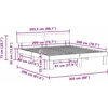 Lovos rėmas Balta 200 x 200 cm Kietos pušies mediena