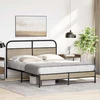 Lovos rėmas be čiužinio, dūminio ąžuolo, 160x200cm, metalas