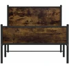 Lova Lovos rėmas be čiužinio, dūminio ąžuolo, 107x203cm, metalas