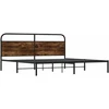 Lovos rėmas be čiužinio, dūminio ąžuolo, 180x200cm, metalas