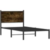 Lovos rėmas be čiužinio, dūminio ąžuolo, 75x190cm, metalas