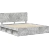 Lovos rėmas Betono pilka 180 x 200 cm Kietos pušies mediena