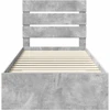 Lova Lovos rėmas Betono pilka 90 x 200 cm Apdirbta mediena