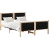 Lovos rėmas Juoda 140 x 190 cm Kietos pušies mediena