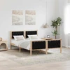 Lovos rėmas Juoda 140 x 200 cm Kietos pušies mediena