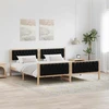 Lovos rėmas Juoda 200 x 200 cm Kietos pušies mediena
