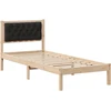 Lova Lovos rėmas Juoda 75 x 190 cm Kietos pušies mediena