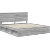 Lovos rėmas Pilkas Sonoma 200 x 200 cm Kietos pušies mediena