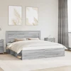 Lovos rėmas Pilkas Sonoma 200 x 200 cm Kietos pušies mediena