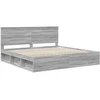 Lovos rėmas Pilkas Sonoma 200 x 200 cm Kietos pušies mediena
