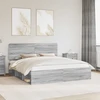 Lovos rėmas Pilkas Sonoma 200 x 200 cm Kietos pušies mediena