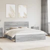 Lovos rėmas Pilkas Sonoma 200 x 200 cm Kietos pušies mediena