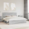 Lovos rėmas Pilkas Sonoma 200 x 200 cm Kietos pušies mediena