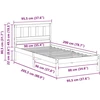 Lova Lovos rėmas Ruda 90 x 200 cm Kietos pušies mediena